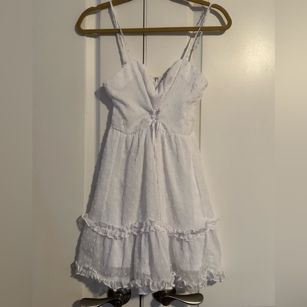 Mi Ami for Francesca’s White Ruffled Dress